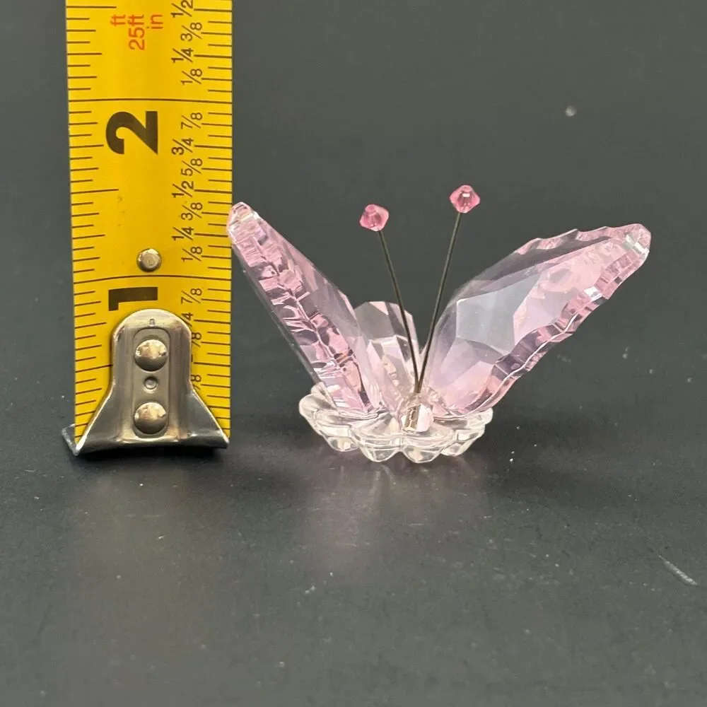 Crystallite Miniature Pink Crystal Butterfly Figurine Collectible Nature Fairy